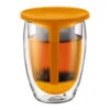 Bodum 12oz Tea For One With Strainer In Orange -Gaggia Store 5399 original bodum 12oz tea for one with strainer orange 2
