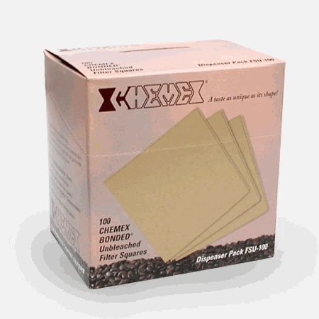 Chemex 100 Pre-Folded Unbleached Filter Squares 4 Chemex 100 Pre-Folded Unbleached Filter Squares - Image 2