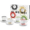 Illy Art Collection Ai Weiwei Set Of 4 Cappuccino Cups -Gaggia Store AiWeiwei 4PieceCappuccinoCupandSaucerSet