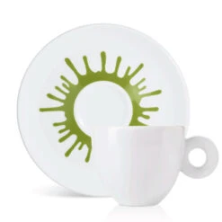 Illy Art Collection Ai Weiwei Set Of 4 Cappuccino Cups -Gaggia Store AiWeiwei CapCupandSaucerGreen