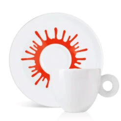 Illy Art Collection Ai Weiwei Set Of 4 Cappuccino Cups -Gaggia Store AiWeiwei CapCupandSaucerRed