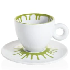 Illy Art Collection Ai Weiwei Set Of 4 Cappuccino Cups -Gaggia Store AiWeiwei CappuccinoGreen
