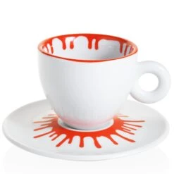Illy Art Collection Ai Weiwei Set Of 4 Cappuccino Cups -Gaggia Store AiWeiwei CappuccinoRed