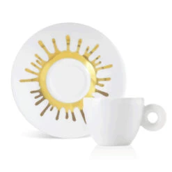 Illy Art Collection Ai Weiwei Set Of 2 Espresso Cups -Gaggia Store AiWeiwei CupandSaucerGold