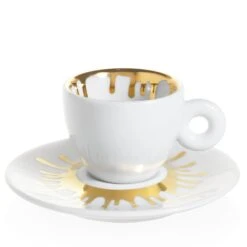 Illy Art Collection Ai Weiwei Set Of 2 Espresso Cups -Gaggia Store AiWeiwei EspressoGold