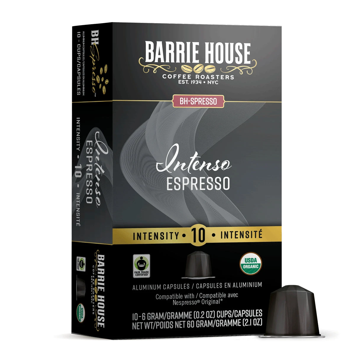 Barrie House Intenso Fair Trade Organic Espresso Capsules 10ct 3 Barrie House Intenso Fair Trade Organic Espresso Capsules 10ct