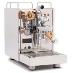 ECM Classika PID Espresso Machine With Flow Control - Olive Wood -Gaggia Store ClassikaPIDOliveWoodFlowControl Angled