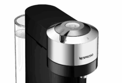 Nespresso Vertuo Next Deluxe Espresso Machine By DeLonghi With Aeroccino - Chrome -Gaggia Store ENV120C Vertuo Next D Pure Chrome Delonghi CloseUp f1dd6101 e15e 4c86 9ff5 775dd6ca73ec