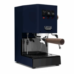 Gaggia Classic Evo Pro Espresso Machine In Classic Blue With Walnut -Gaggia Store GACLASSICEVOPROBLUWL Blue Walnut Single EVO 1153