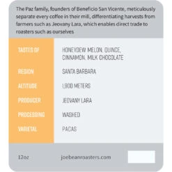 Joe Bean Honduras Jeovany Lara -Gaggia Store HondurasJeovanyLara BagLabelWeb