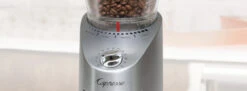 Capresso Infinity Plus Conical Burr Coffee Grinder In Metal -Gaggia Store InfinityPlusStainless Hero