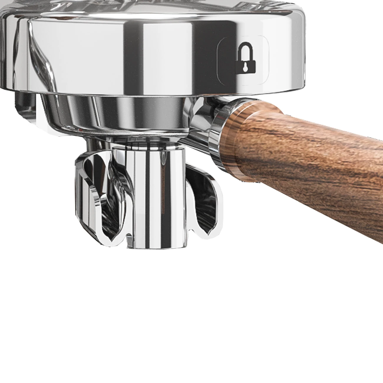 Lelit 58mm Double Spout Coffee Slide Portafilter - Walnut 4 Lelit 58mm Double Spout Coffee Slide Portafilter - Walnut - Image 2