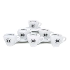 Rocket Espresso 6 Piece Espresso Cup And Saucer Set - White -Gaggia Store REESPCUP6PCWHT 0468
